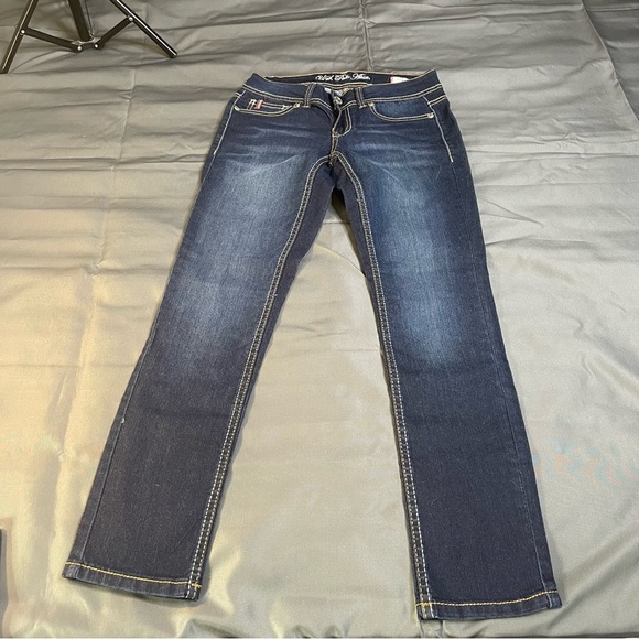 U.S. Polo Assn. Kate Women's skinny Jeans - Dark Blue 3/4 Short - Picture 7 of 7